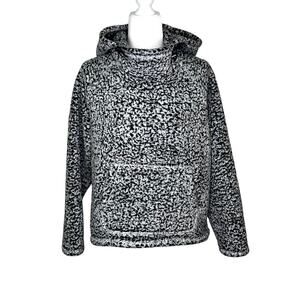 PINK Victoria's Secret Black White Fluffy Popcorn Pullover Hoodie
